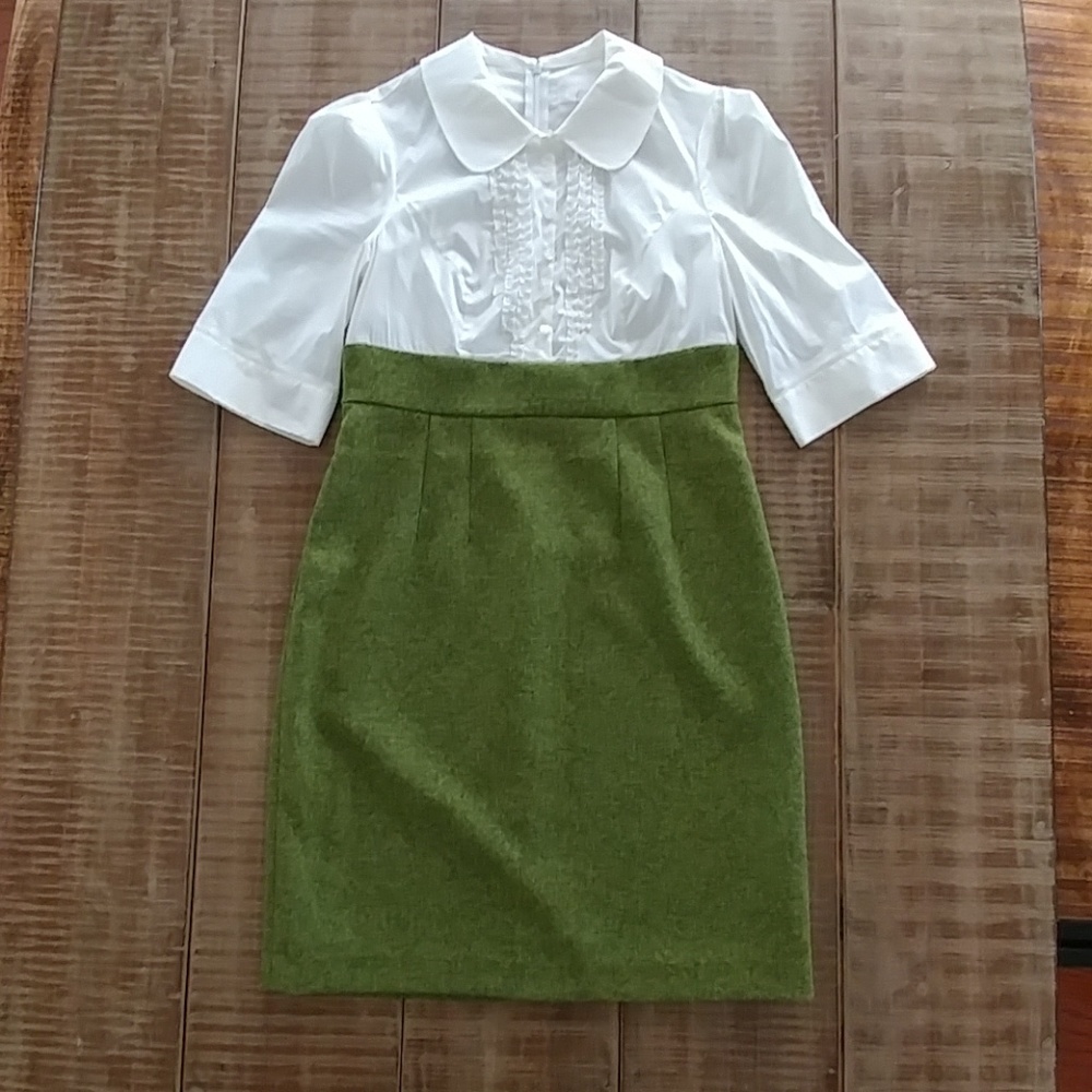 Mac & Jac Green and White dress